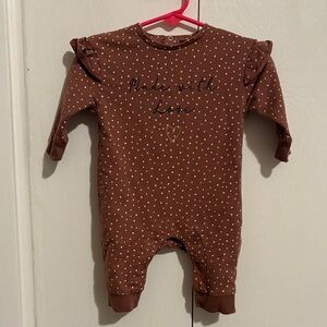 Brown Polka Dot Kids One Piece